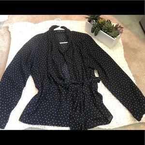 Blue Polka Dot Professional Vest / Blouse